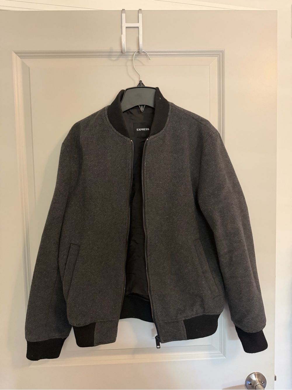 Express Men’s Dark Gray Bomber Jacket